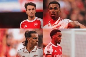 阿森纳8月最佳球员候选：廷伯、加布、卡拉菲奥里以及苏维门迪