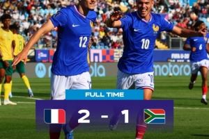 世青赛：法国U20以2-1胜南非U20取开门红，贝尔蒙特、米沙尔破门
